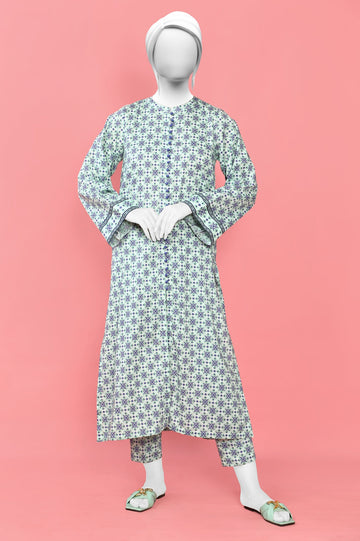 Unstitched 2 Piece Lawn Printed Shirt, Printed Trouser - Diners